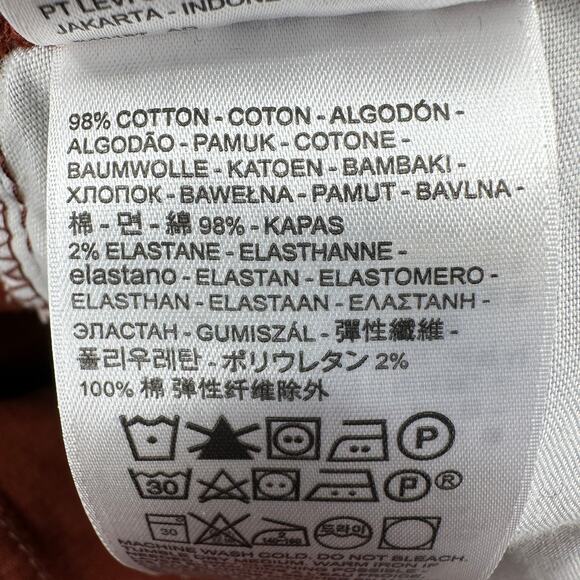 Levi's High Waisted Mom Jeans WMNS 25 Burnt Orange Tapered Leg Corduroy Zip Fly - Picture 12 of 12